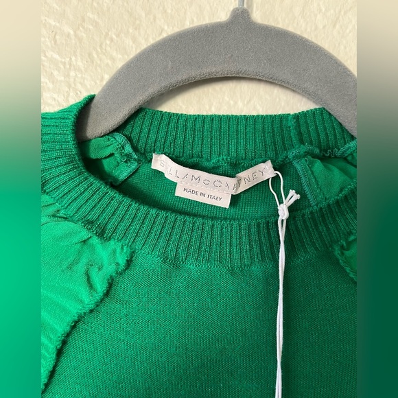 Stella McCartney Silk Mix Knit Sweater Lace Dress Kelly Green Women's Size 34/XS - Picture 6 of 16